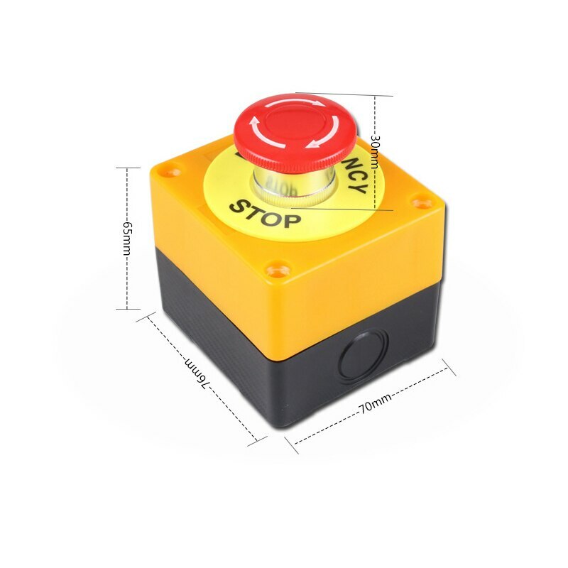 Push Button Switch DPST Emergency Stop Button AC 660V 10A NO+NC LAY37-11ZS