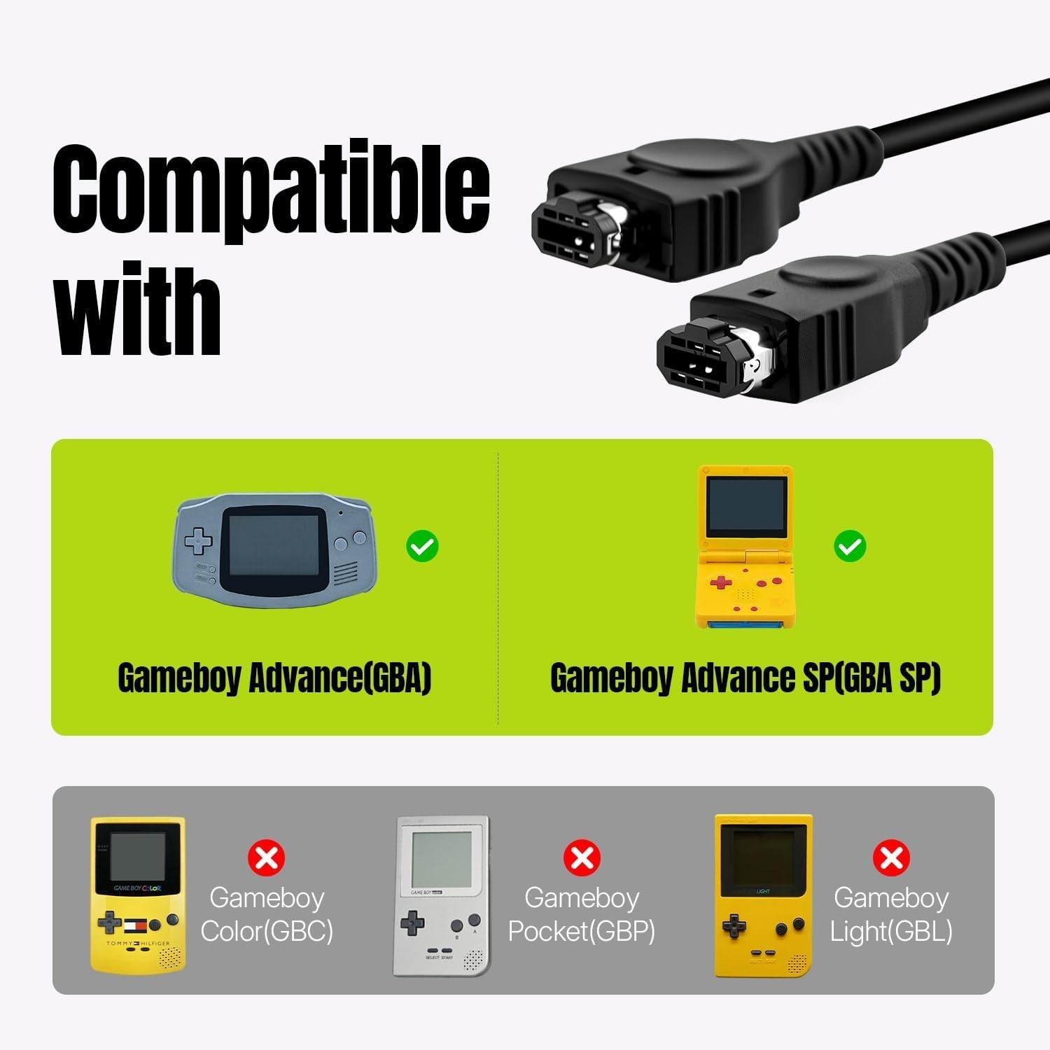 Two Player Link Cable Cord for Nintendo Game Boy Advance