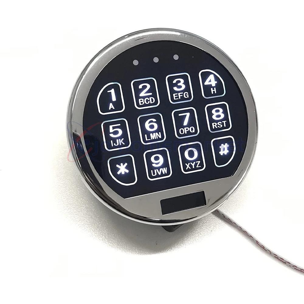 Electronic Safe Lock LED Keypad Chrome Gun Safe Lock Replacement With Swing Bolt