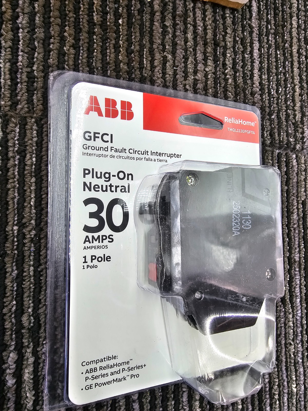 ABB THQ1130PGFTA 30 Amp 1-Pole Ground Fault Plug-On Circuit Breaker Self-Test