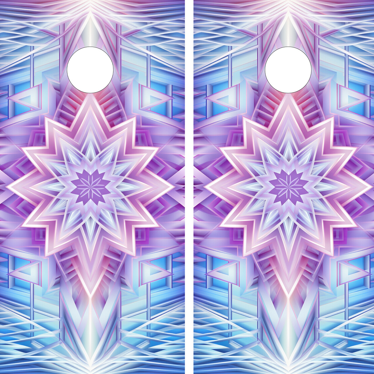 FADEPROOF Cornhole Board Wraps Laminated /  White Abstract Design