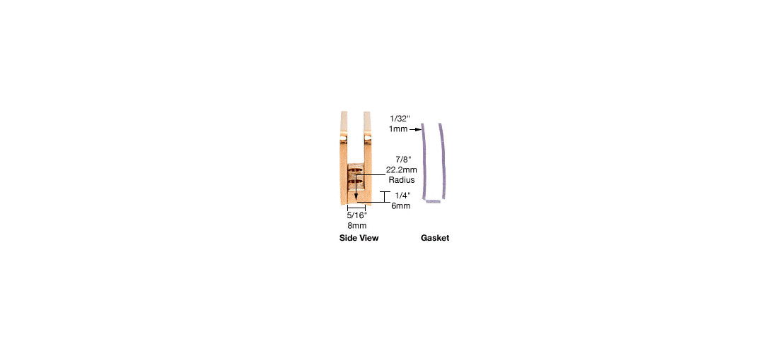 CRL SA94BR Polished Brass 1/4" Top Radius Base Glass Clip