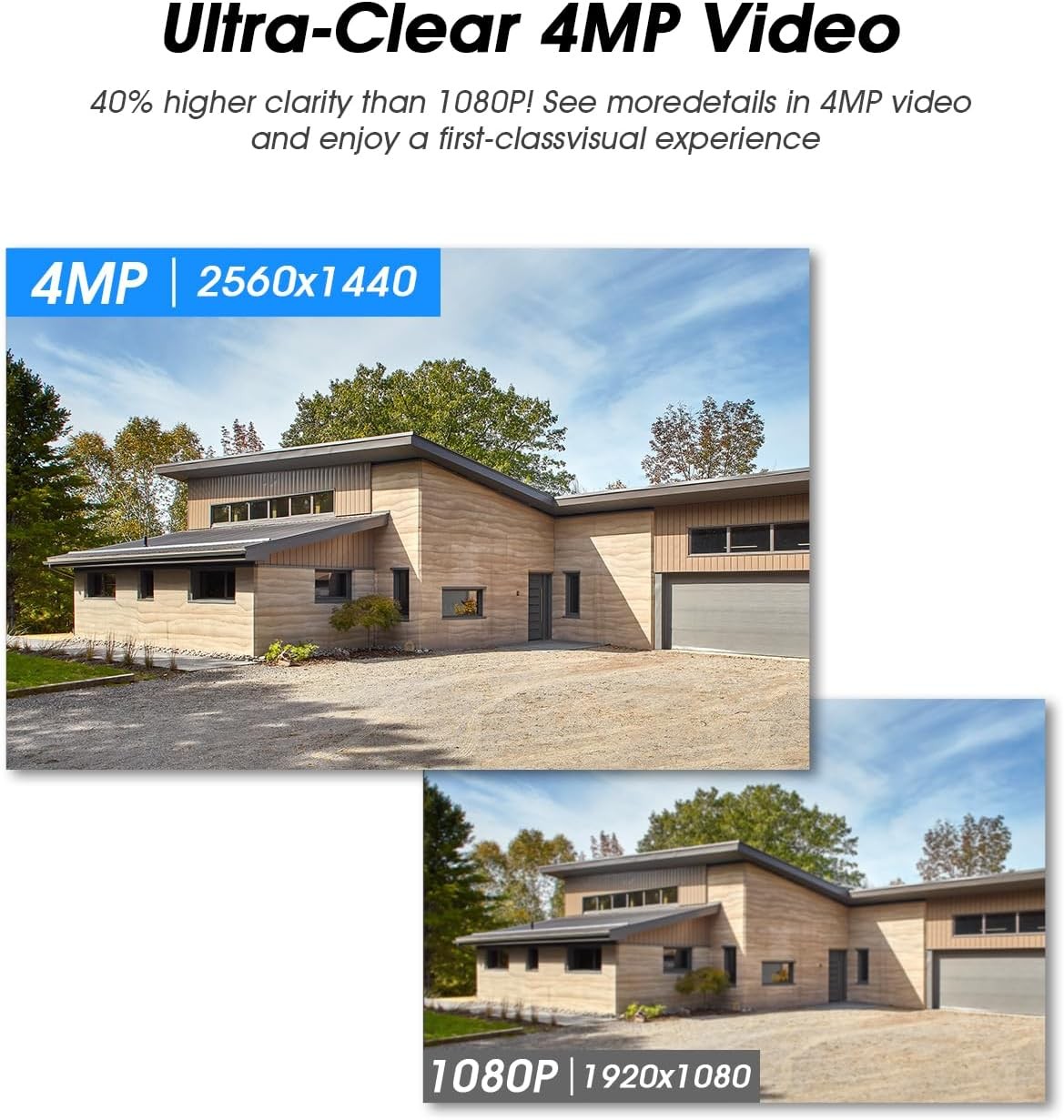 4CH Solar Battery Powered 4MP Wireless Security Camera System 2 Way Audio +128G