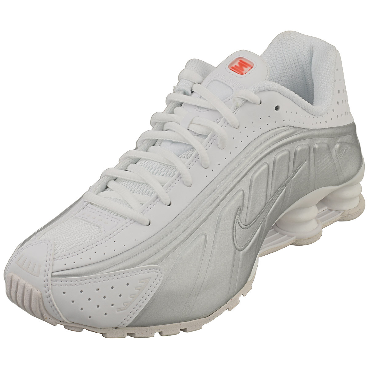 Nike Shox R4 Womens Sneakers in White Silver Colour