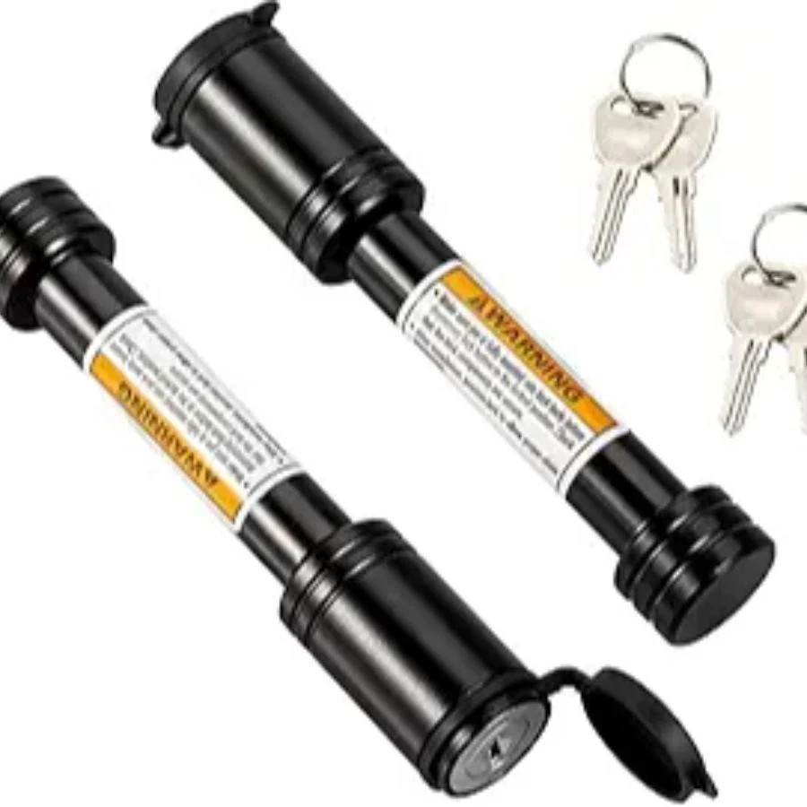 Black Hitch Pin Lock, 58 Dia Trailer Hitch Looking Pin with Keys Keyed Alike f
