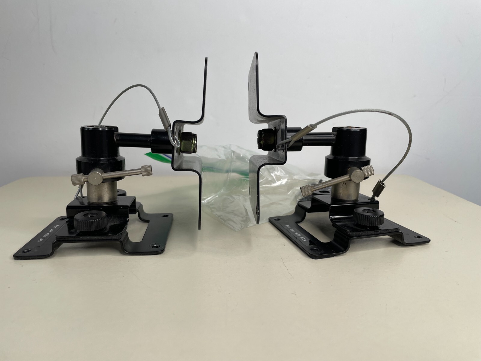 Pair Universal Speaker Wall Mounts Mission W/ Safety Cable Adjustable