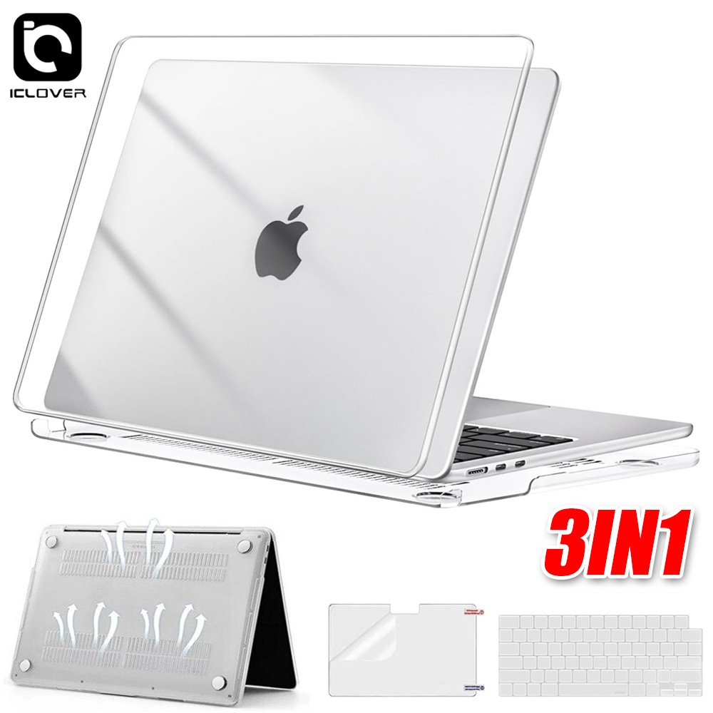 Clear Case Keyboard Cover Screen Protector For Macbook Air 13" 15"  M5 M4 M3 M2
