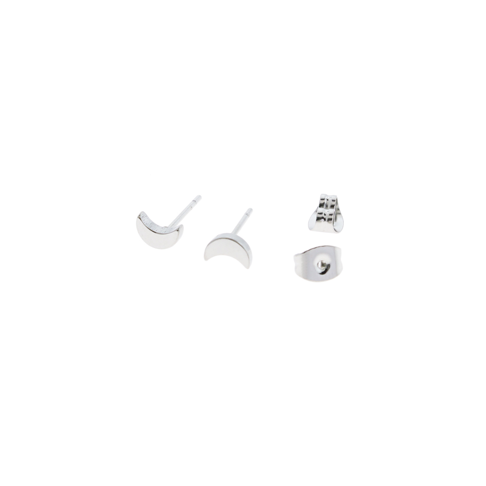 Stainless Steel Earrings - Crescent Moon Studs - 6mm x 6mm-2 Pieces 1 Pair-ER068