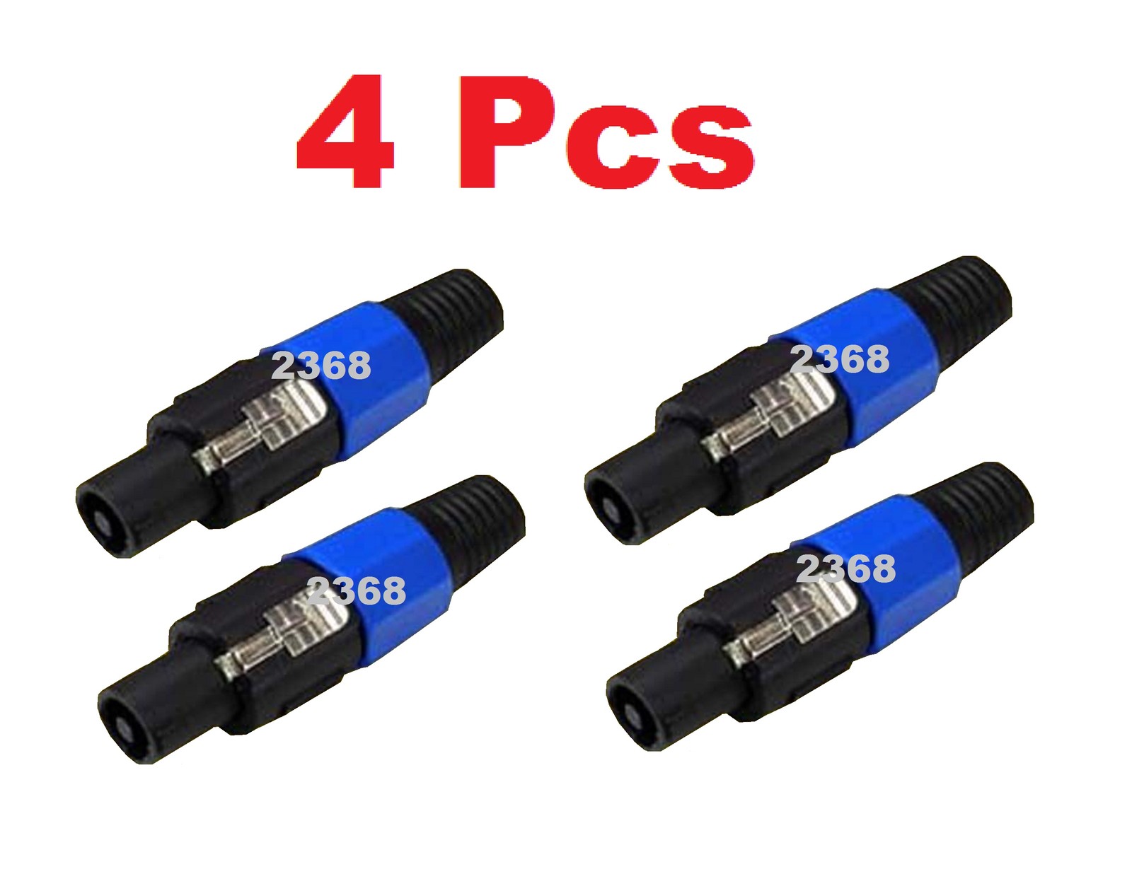 4 Pack Lot - Male 2 Pole Conductor Cable Connector for SPEAKON Audio Loudspeaker