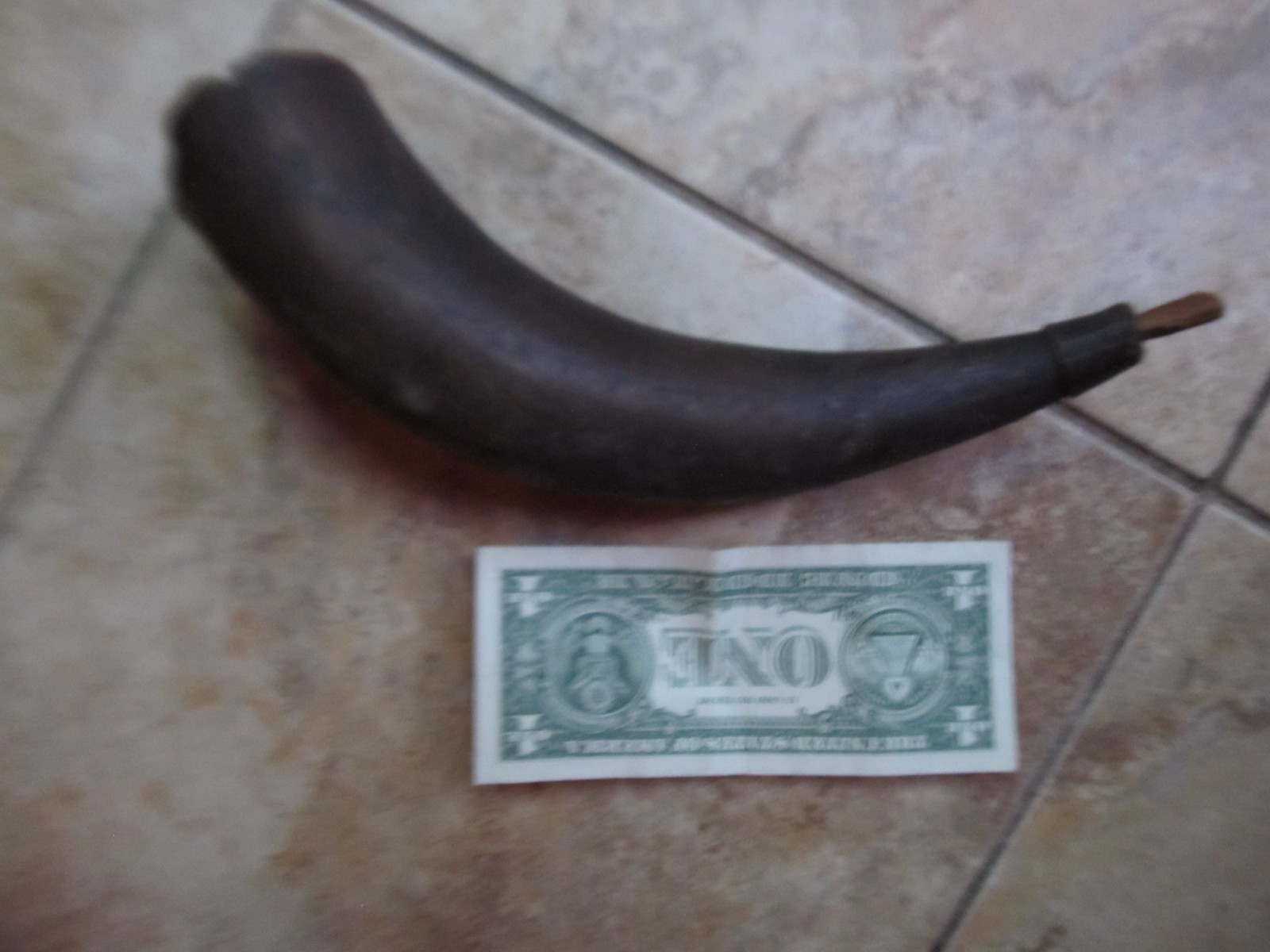 Rare Early REVOLUTIONARY WAR PERIOD POWDER HORN & Plug, Musket, Rifle, Militia