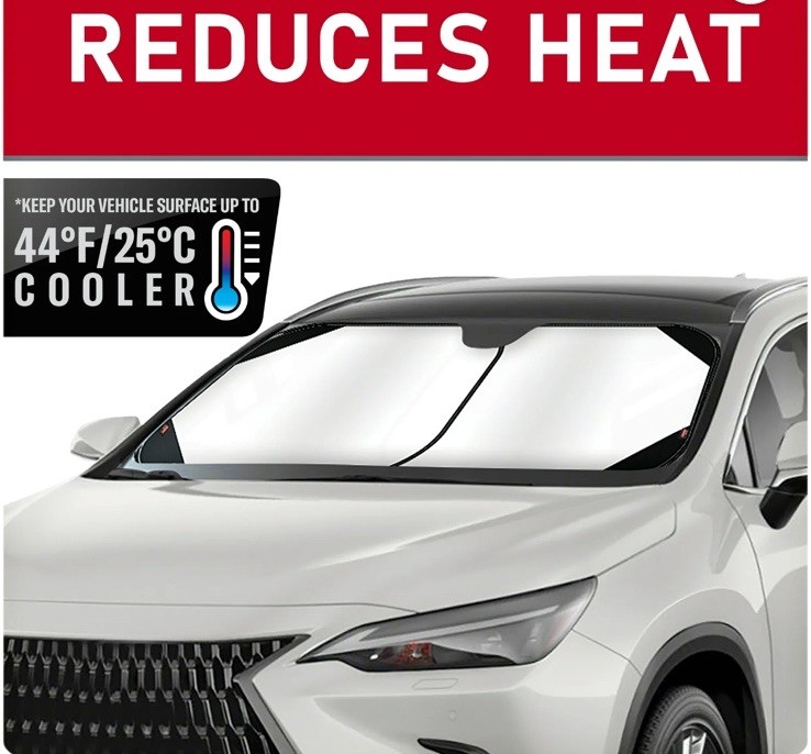 Genuine Dickies 2-Pc Magic Windshield Shade Archer White Foldable Sunshade Car