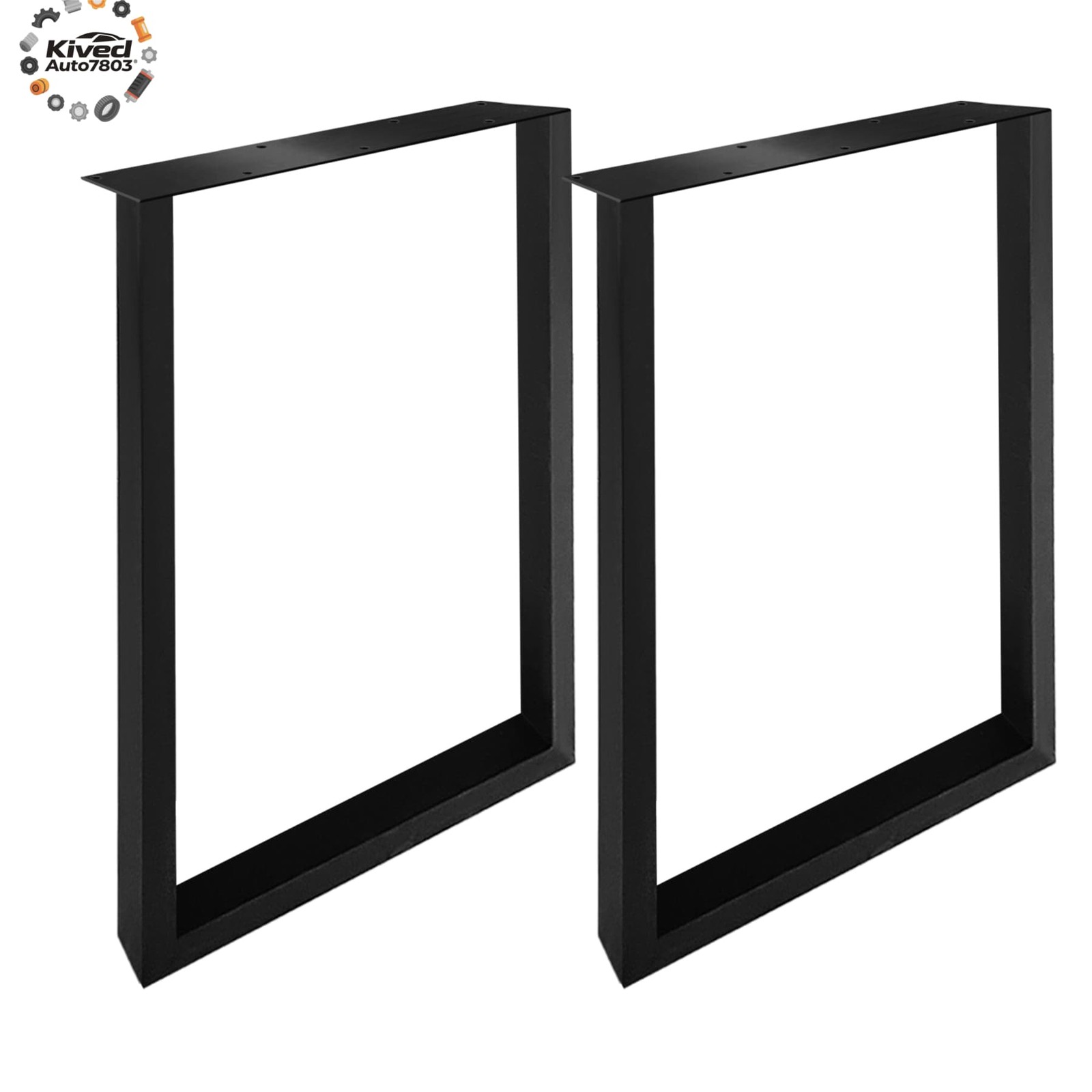 28" x 17.7"  Heavy Duty Set of Steel  BlackTable Legs Industrial Country Style