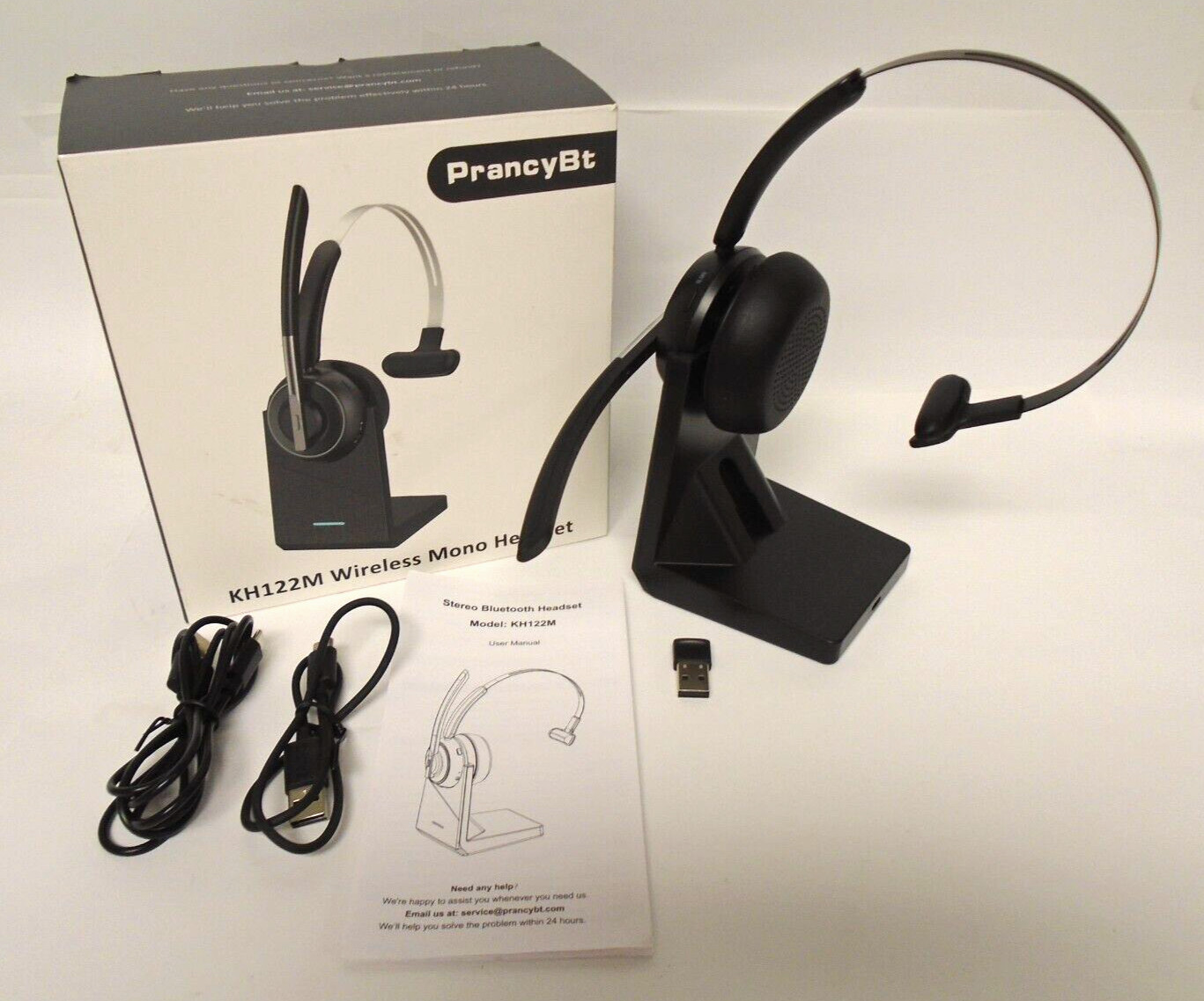 PrancyBt KH122M Bluetooth V5.2 Wireless Mono Headset + Charge Base Free Shipping