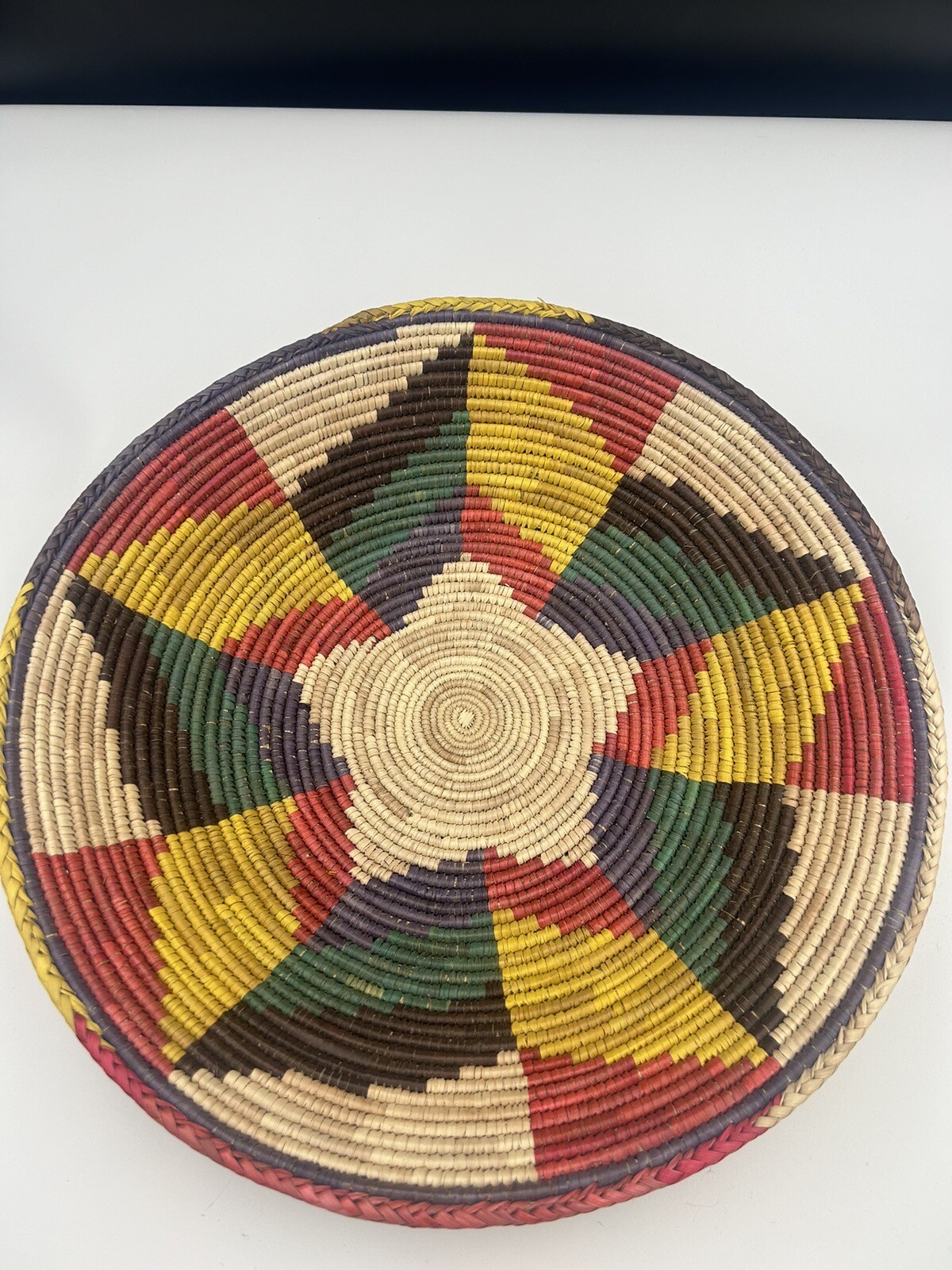Handmade Woven Basket 14”x 3”