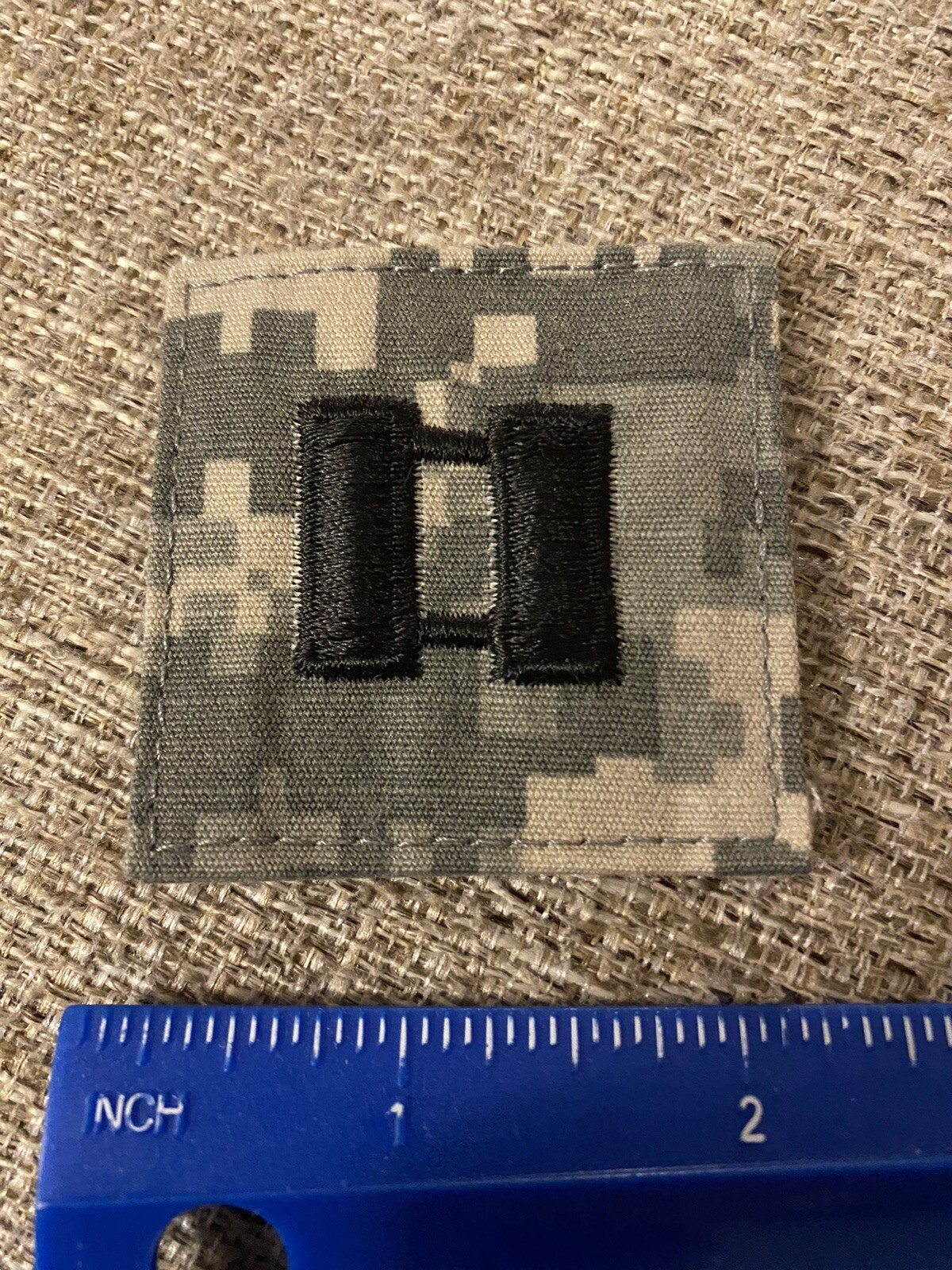 US Army Captain CPT O-3 Rank ACU Hook / Loop Pattern Military Patch INV6489