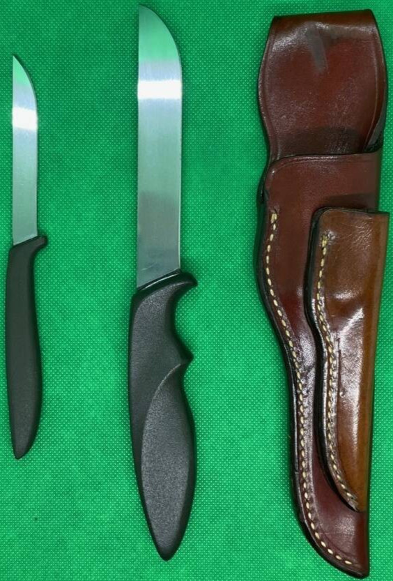 Unused Gerber Vintage Shorty Pixie Combo Fixed Blade Knife Set Camp Bushcraft
