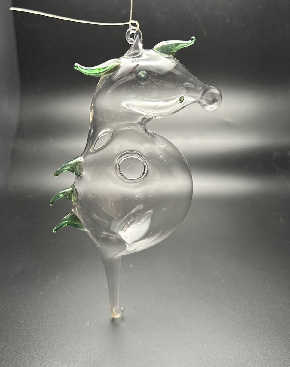 Vintage Seahorse Glass Propagation Hydroponic Container “The Crystal Look”