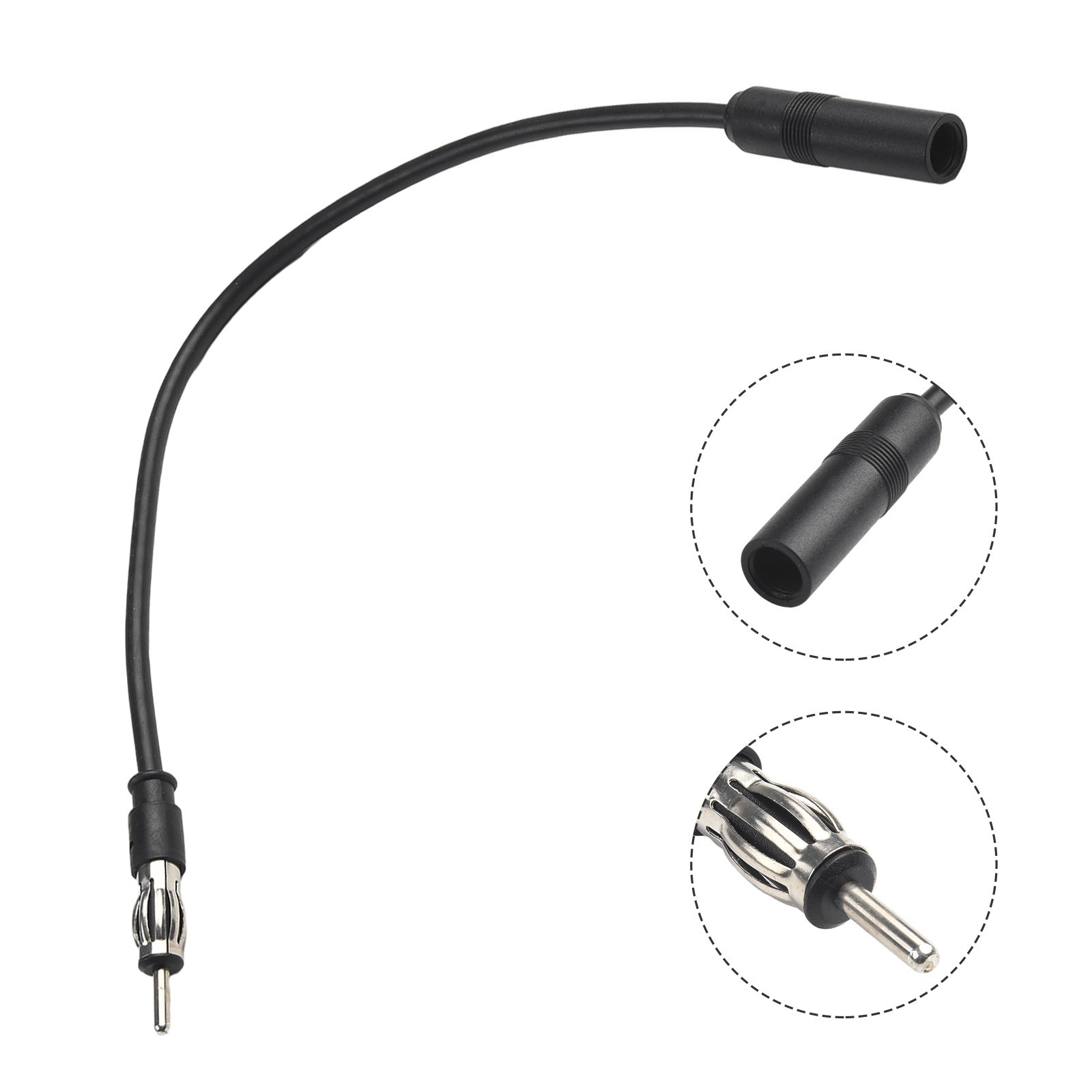 Car Cable Wide Application ABS Antenna Black Extension Cable Lightweight