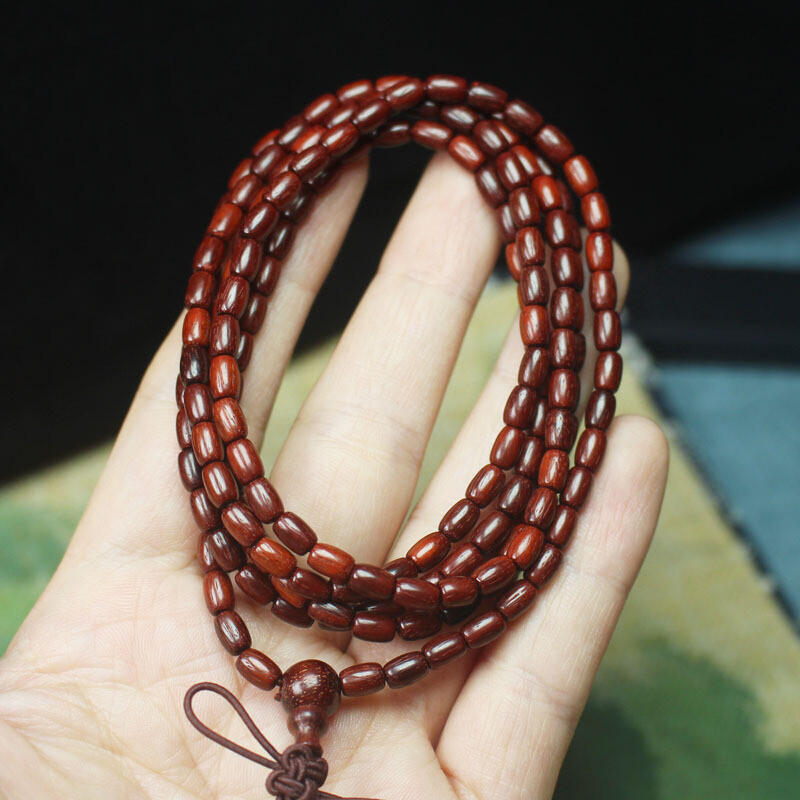Red Sandalwood Bucket Beads Waist Drum Beads Bracelets Men Women Beads Craft