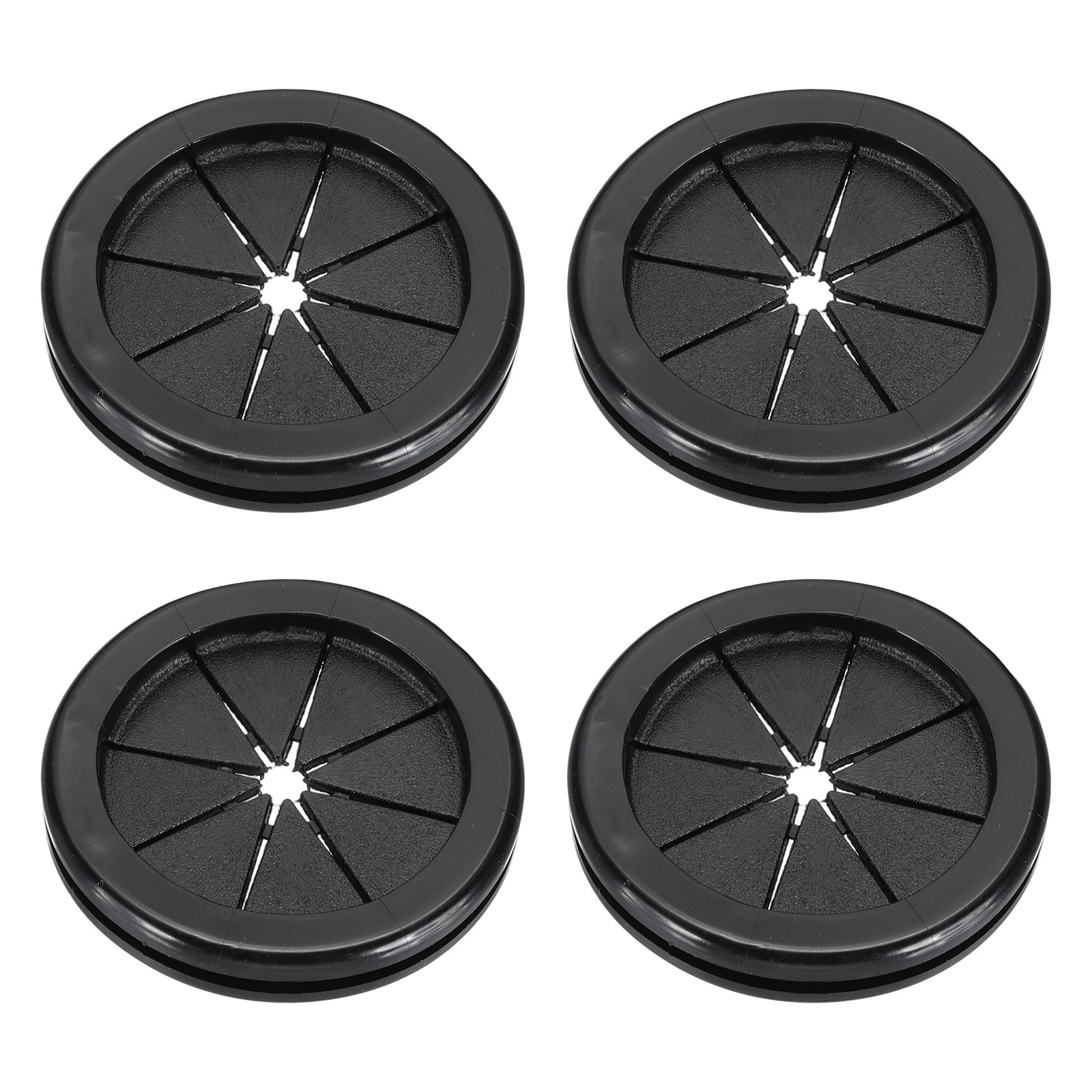 4 Pcs 1-11/16" Rubber Grommet Round Rubber Hole Plugs Black