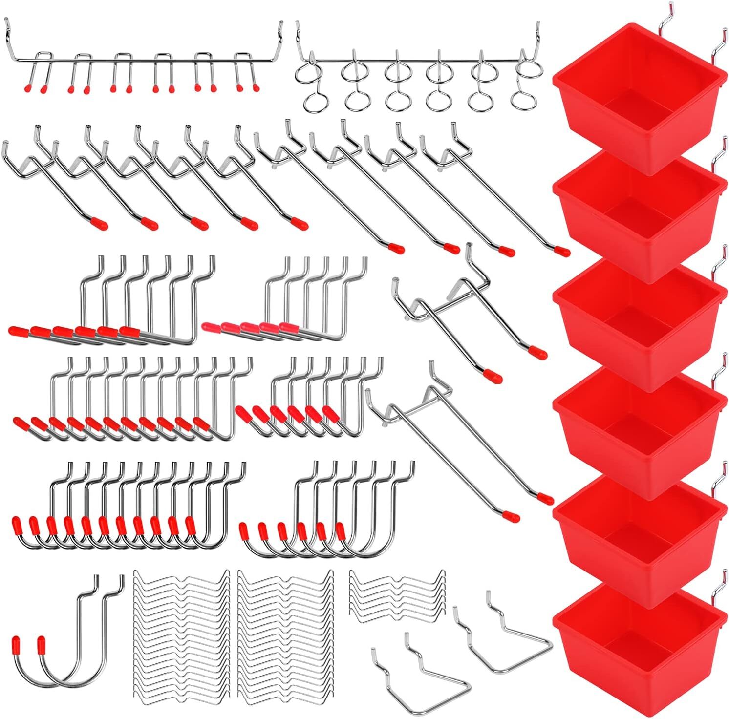 Ultimate 121-Piece Pegboard Hooks Set, Pegboard Accessories with Metal Hooks