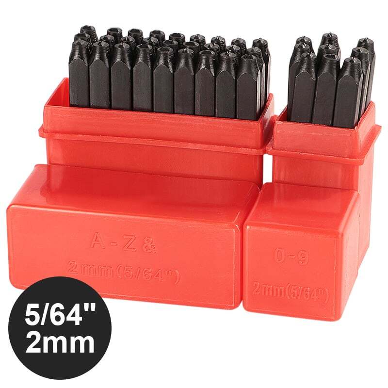 5/64"Letter&Number Stamp Punch Set 36X Hardened Steel Metal Wood Leather 2mm
