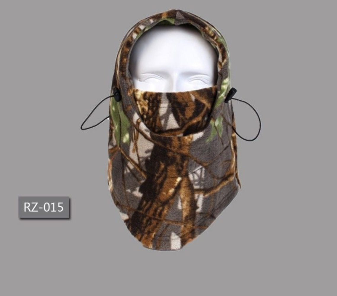 Balaclava Ski Full Face Mask Camo Fleece Neck Gaiter Hood Adjustable Hunting Hat