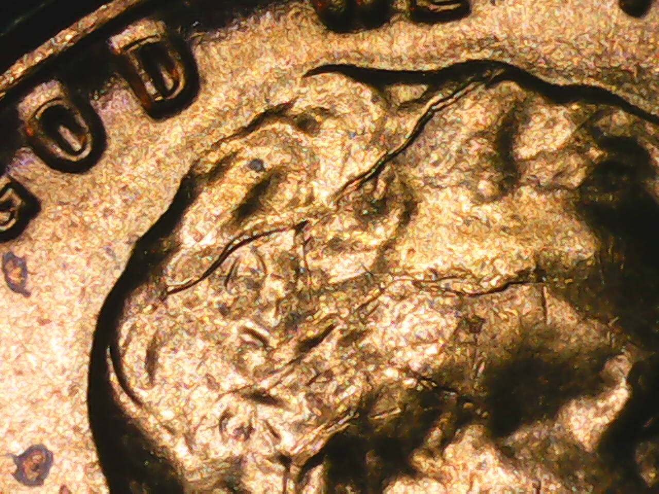 1955 Penny Die Cracks Variety Obverse