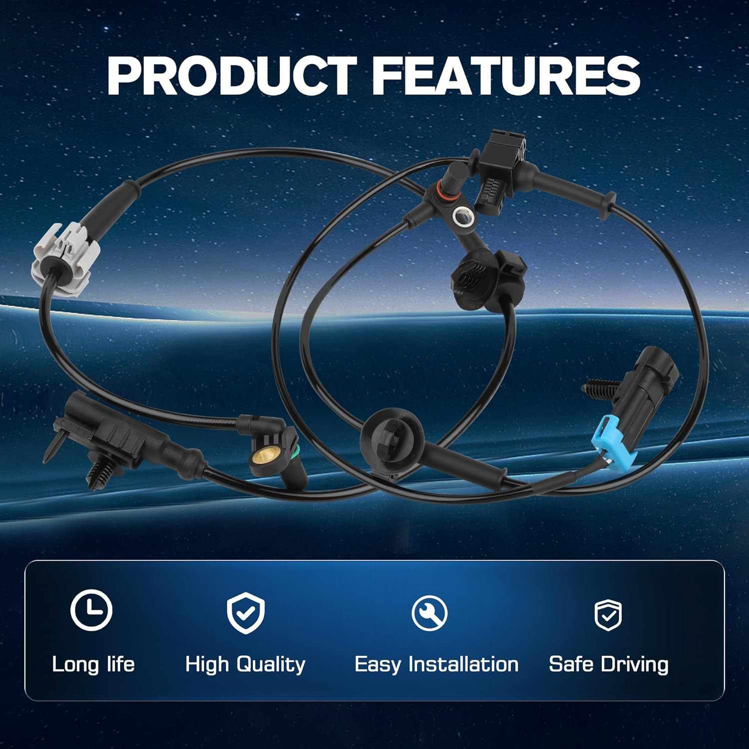 4PCS ABS Wheel Speed Sensor Front and Rear Left & Right Compatible with 2007-201