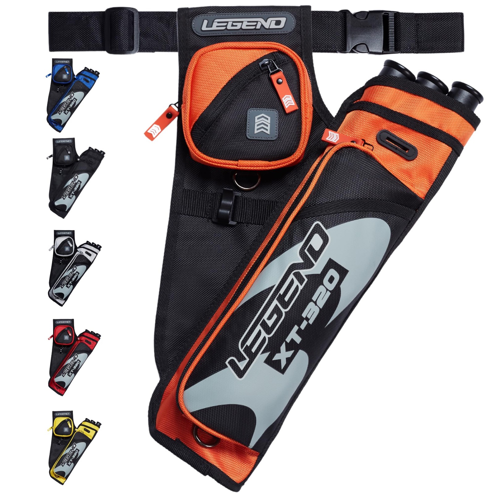 XT320 Archery Quivers - Right Handed Nylon Hip Quivers with 3 Arrow Tube Case...