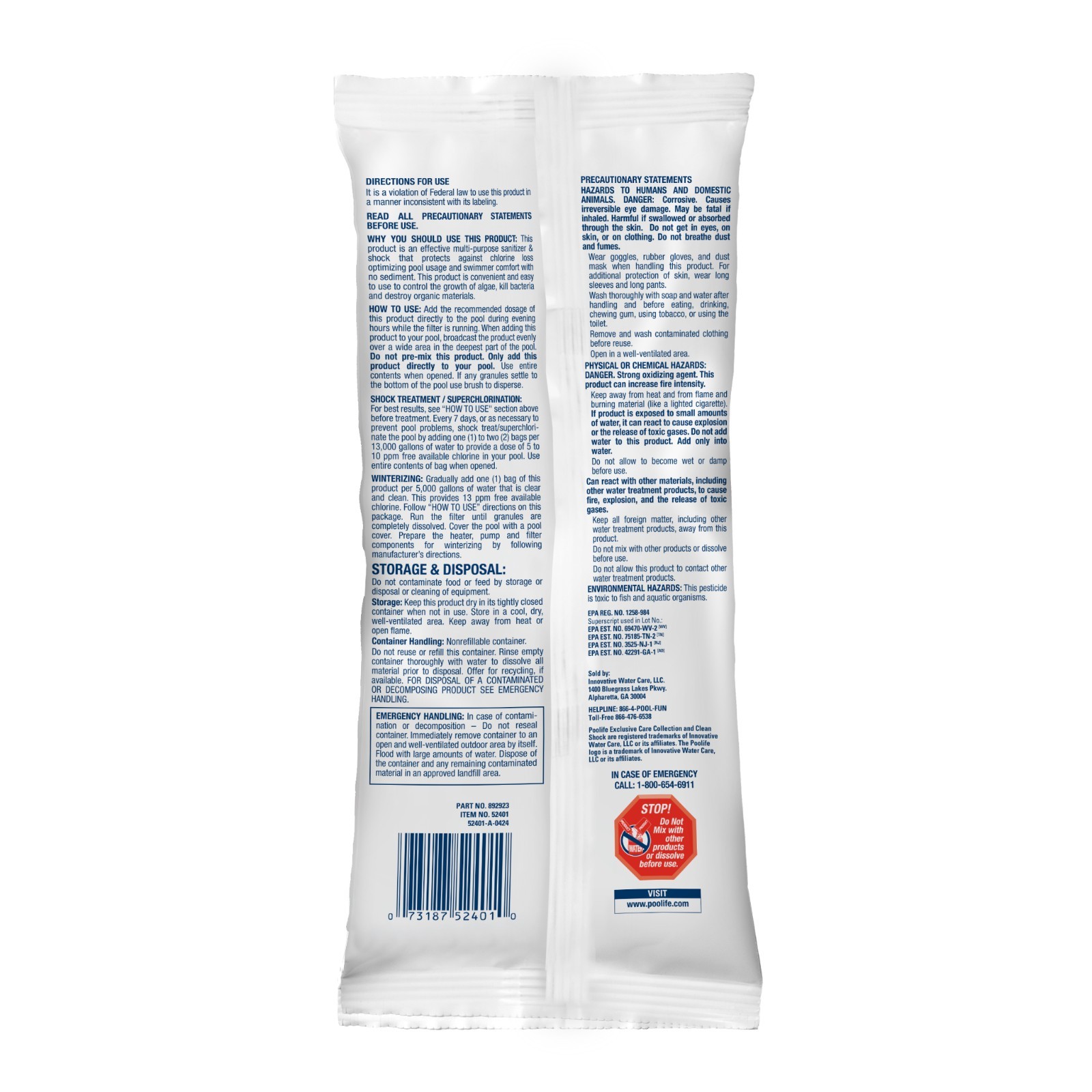 Poolife Clean Shock 1 lb - (1 Pack)