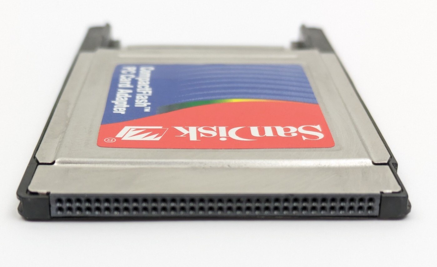SanDisk Compact Flash PC Card Adapter PCMCIA CF Memory Reader TESTED Working #C