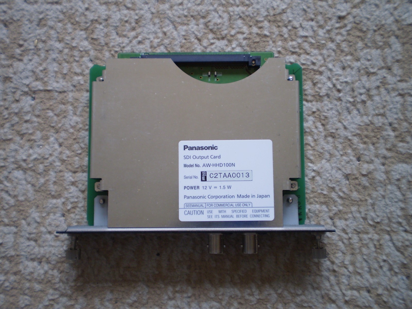 Panasonic AW-HHD100N Pan Tilt Zoom Camera 2x SDI Output Adapter Card