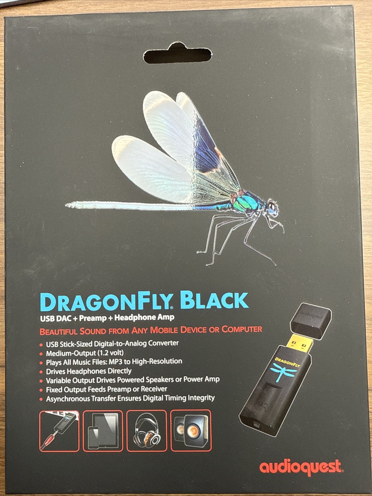 AudioQuest DragonFly Black v1.5 Plug-in USB DAC + Preamp + Headphone Amp