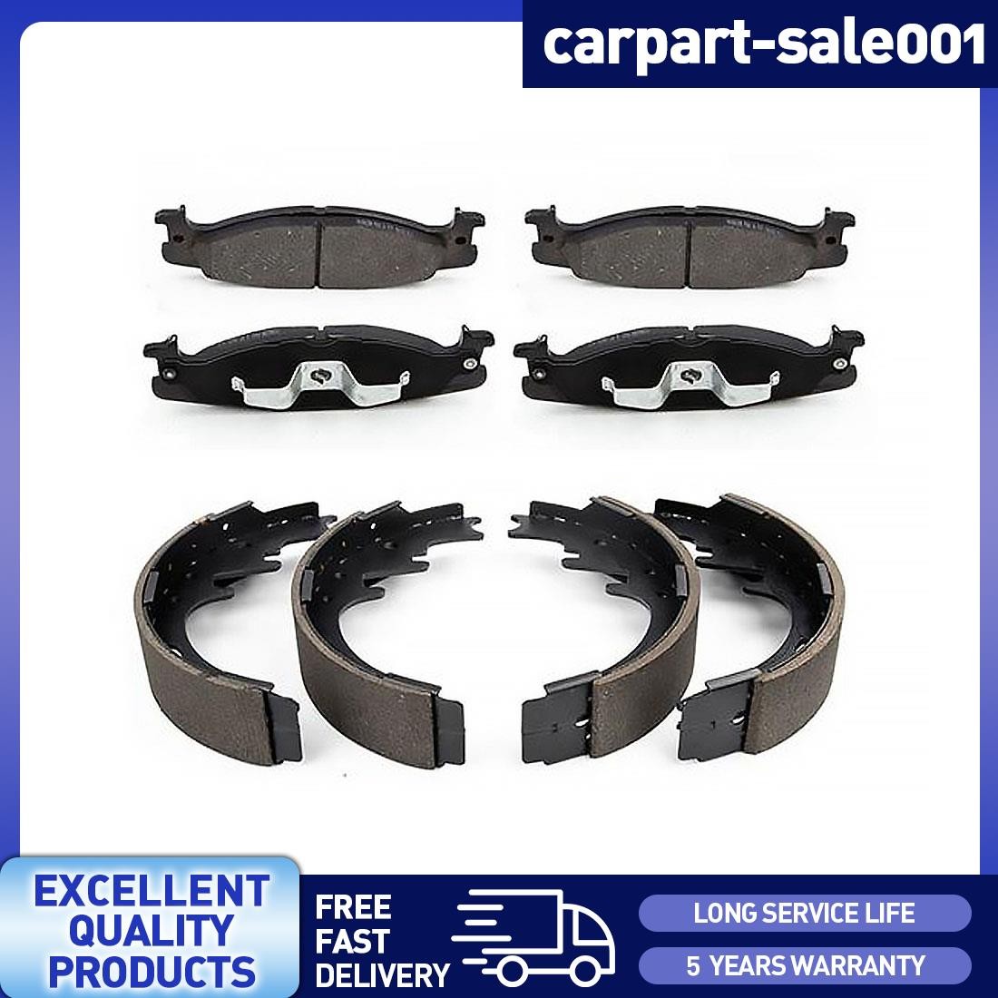 Front Brake Pads Rear Brake Shoes for 1997-2002 Ford E-150 Econoline Club Wagon