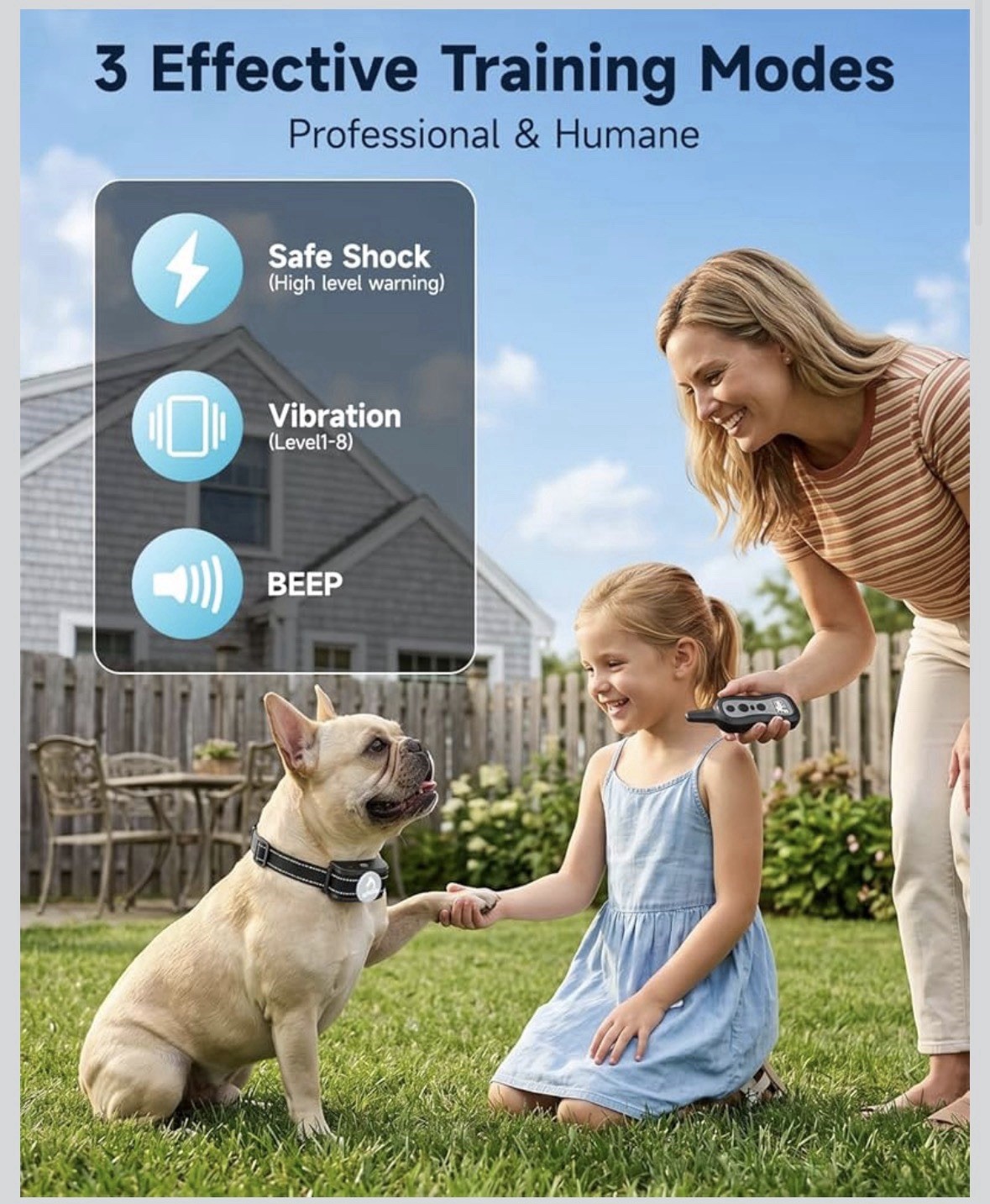 PATPET Dog Training Collar Shock Collar with Remote - 3 Training Modes, Beep