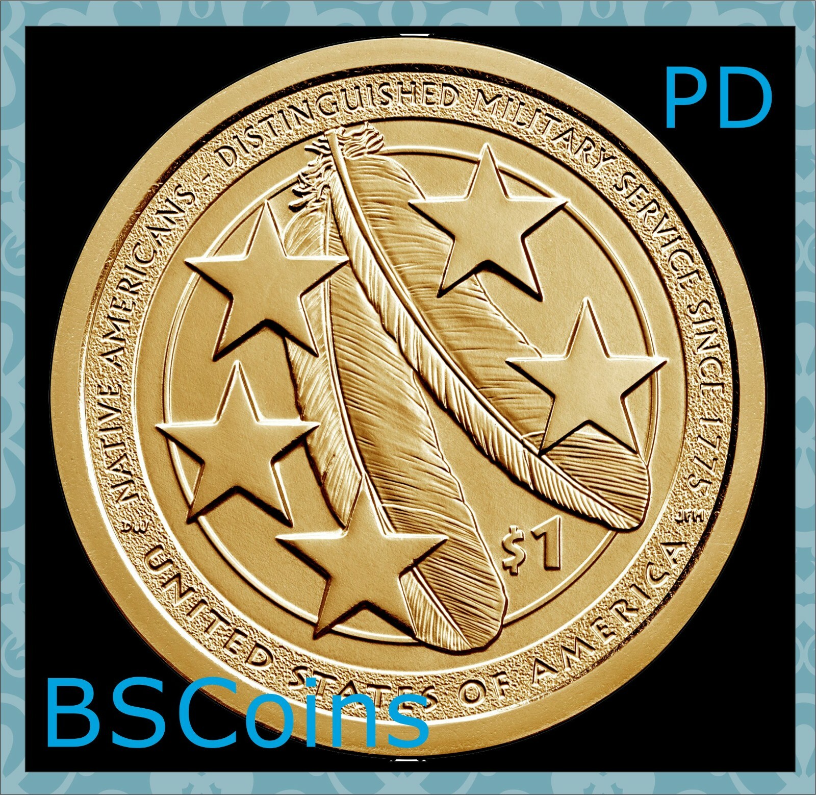 2021 P&D Native American Distinguished Military Dollar 2 Coins - Ship TODAY!!