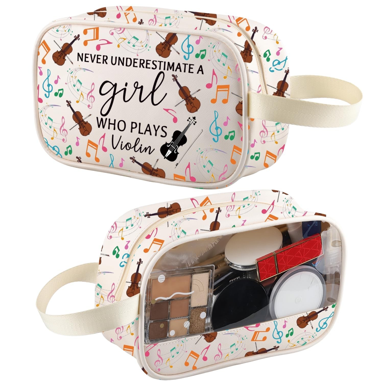 XYANFA Violin Makeup Bag Violinist Gifts Violin Player Gift Music Teacher Gif...