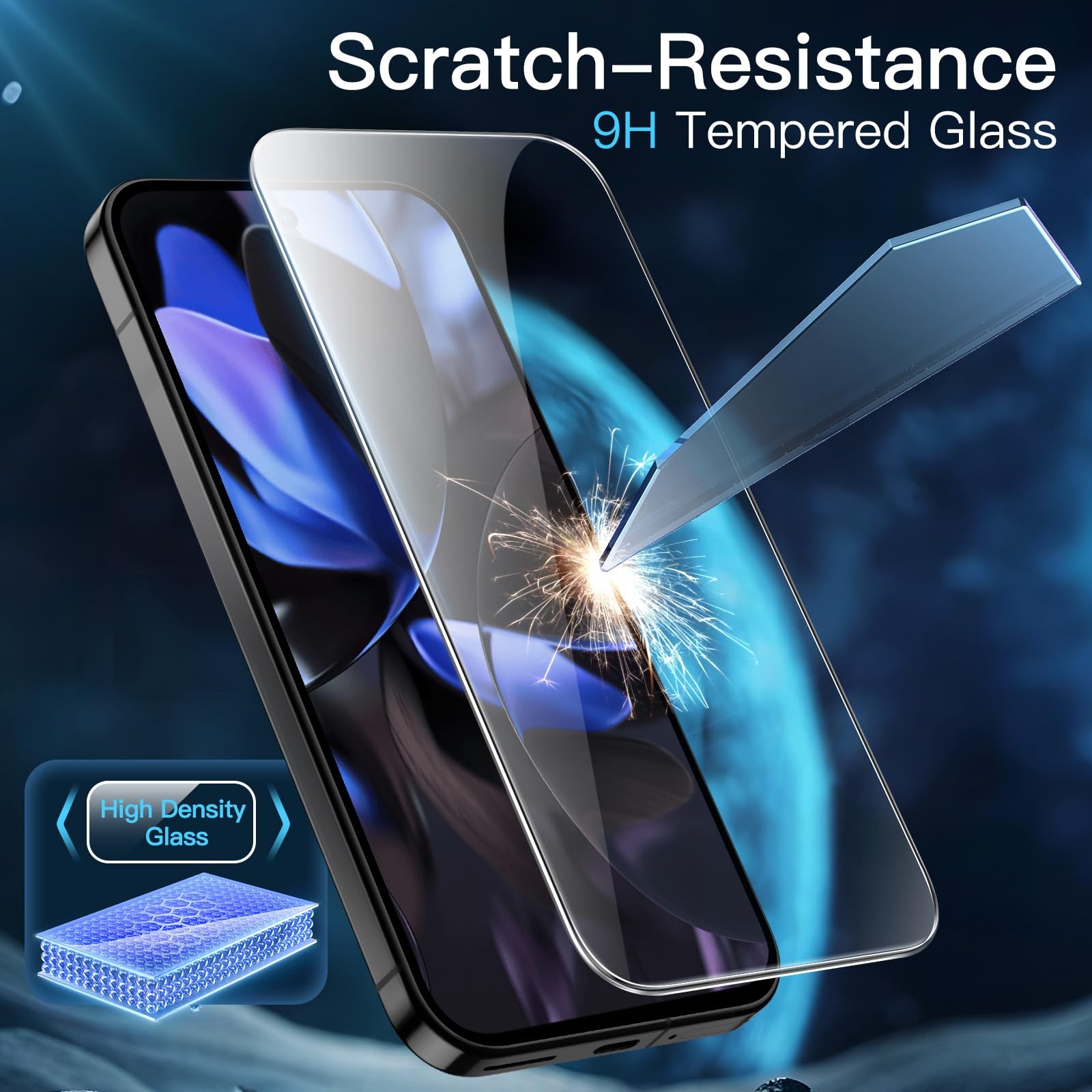 JETech Screen Protector for Google Pixel 10/10 Pro/9/9 Pro, Clear