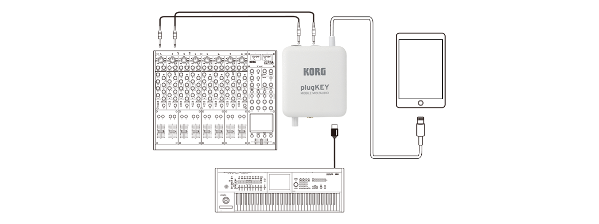 Korg plugKey iOS MIDI Interface for iPhone/iPad/iPod Plug Key Lightning choice