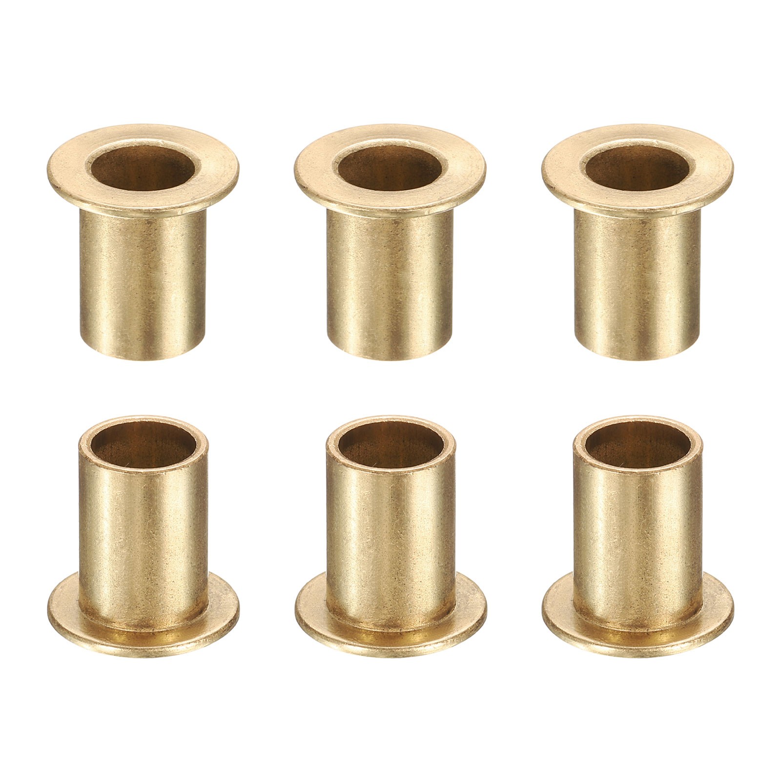 6Pcs Flange Sleeve Bearings 8x10x15mm Self-Lubricating Sintered Bronze Bushings