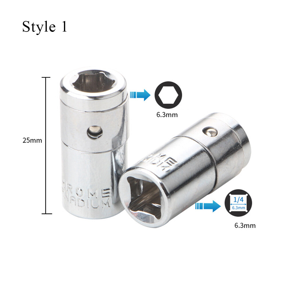1/4"Square Hole to 1/4" 6.3mm Hex Screwdriver Bits Adapter Converter Socket Bit❥