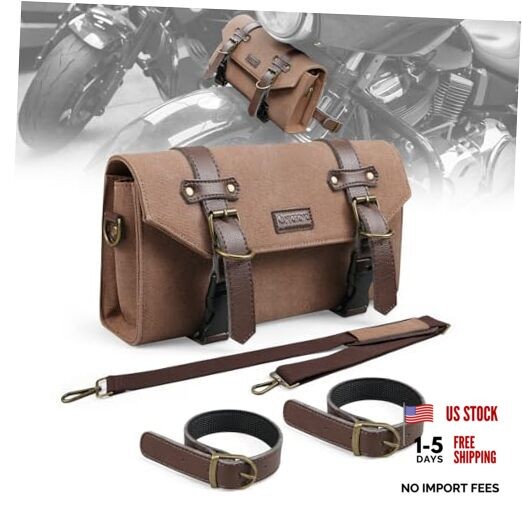 Motorcycle Handlebar Bag Universal Canvas Motorcycle Tool Bag for Front Fork