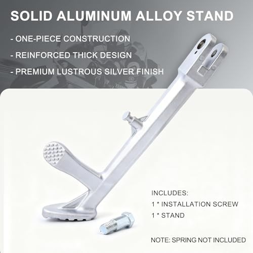 Lightweight Aluminum Motorcycle Kickstand, Universal Dual-spring Hook Side