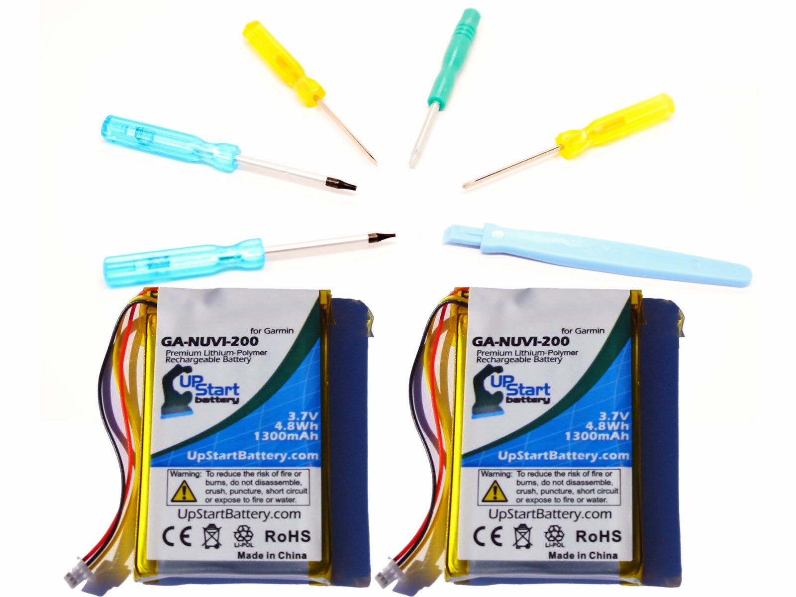 2x Battery for Garmin Nuvi 265W, Nuvi 200w, Nuvi 250, Nuvi 270 with Tools Kit