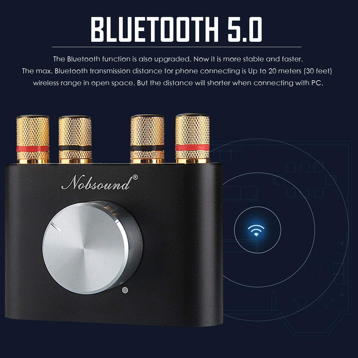 Mini Bluetooth Power Amplifier Stereo Hi-Fi Digital Amp 2.0 Channel