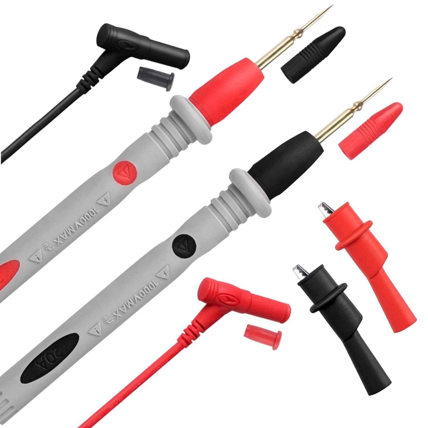 Multimeter Leads, PT1005 1000V 10A Multi-Meter Probes Kit with 2 Crocodile ...