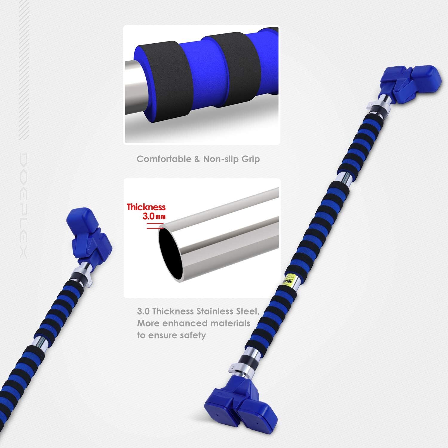 Doeplex Pull Up Bar with Locking Mechanism Door Exercise Bar Adjustable Width