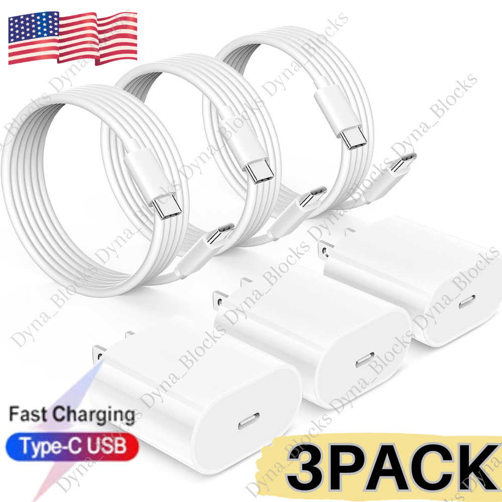 For iPhone 15 Pro Max Plus iPad Samsung 20W USB-C Fast Charger PD Type-C Cable
