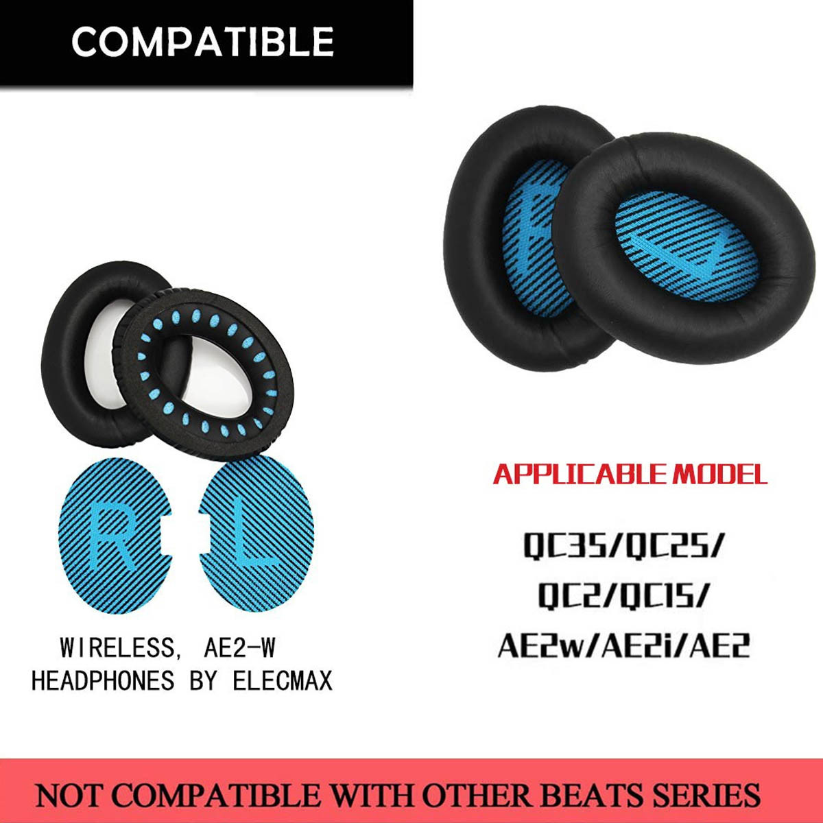 Replacement Ear Pads for Bose Headphone QC15 QC25 AE2 AE2i First Class Package!